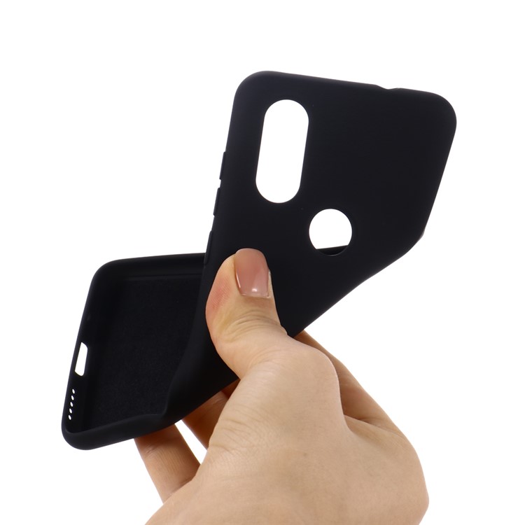 Soft Liquid Silicone Back Shell for Motorola One / P30 Play - Black-3