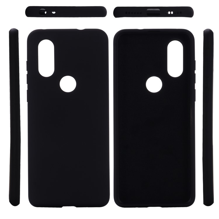 Soft Liquid Silicone Back Shell for Motorola One / P30 Play - Black-4