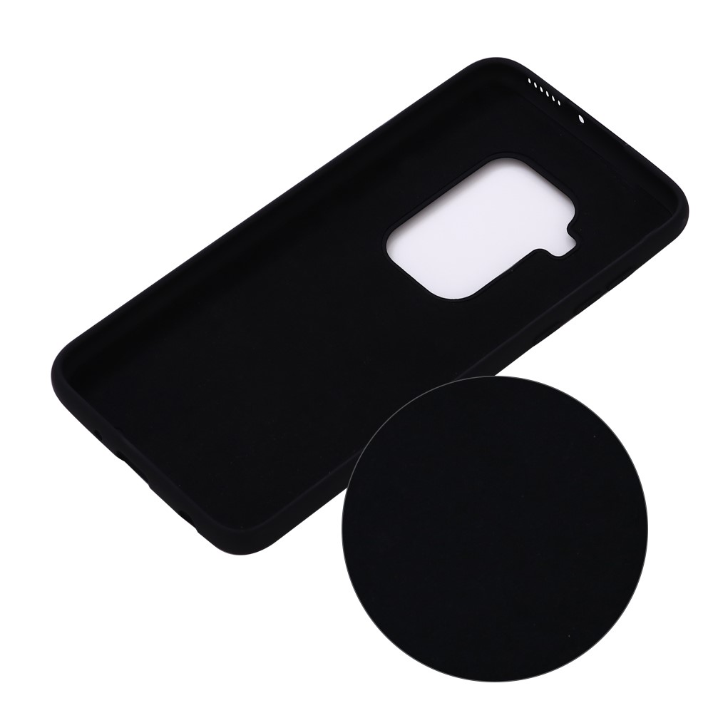 Soft Liquid Silicone Phone Back Cover Casing for Motorola One Pro - Black-2