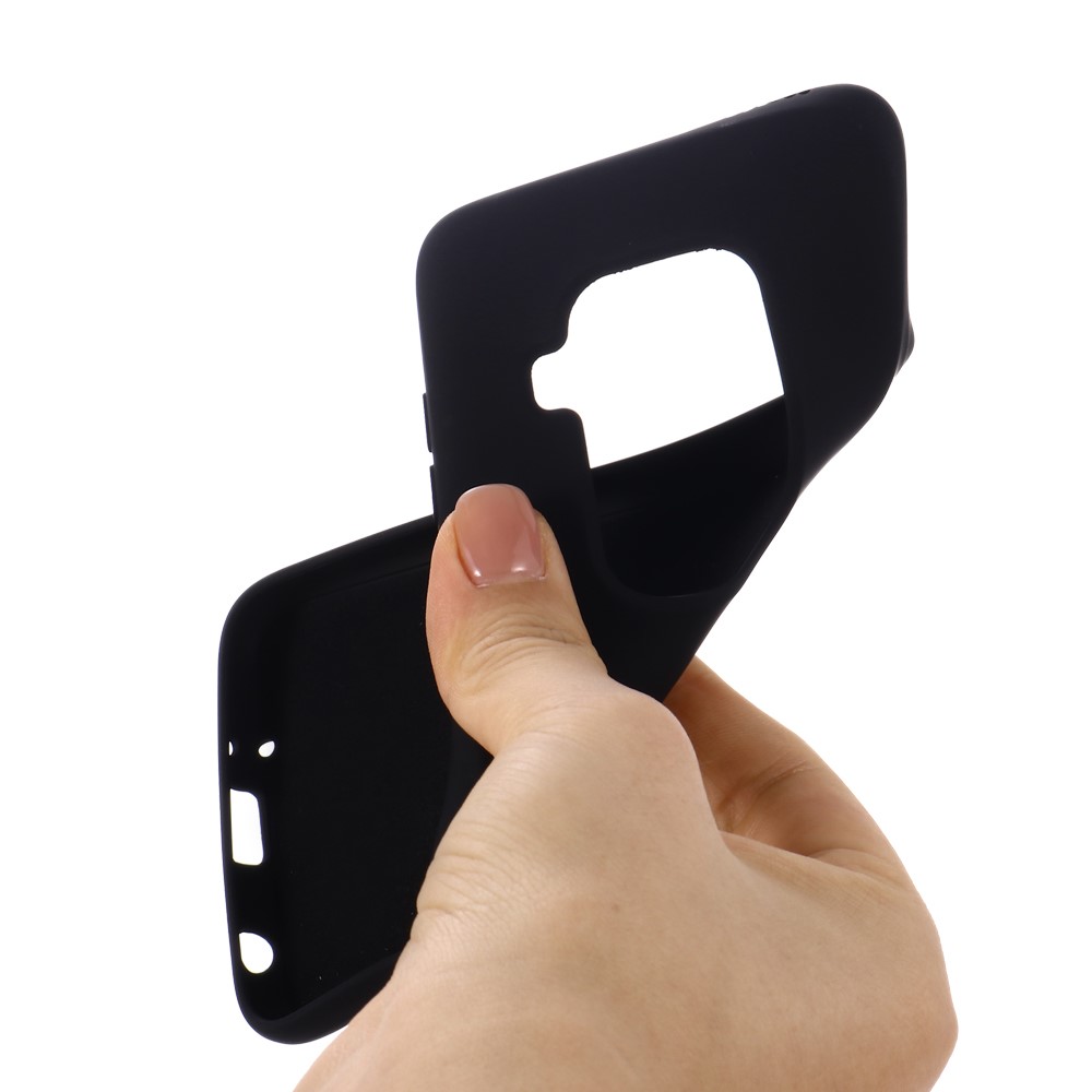 Soft Liquid Silicone Phone Back Cover Casing for Motorola One Pro - Black-3