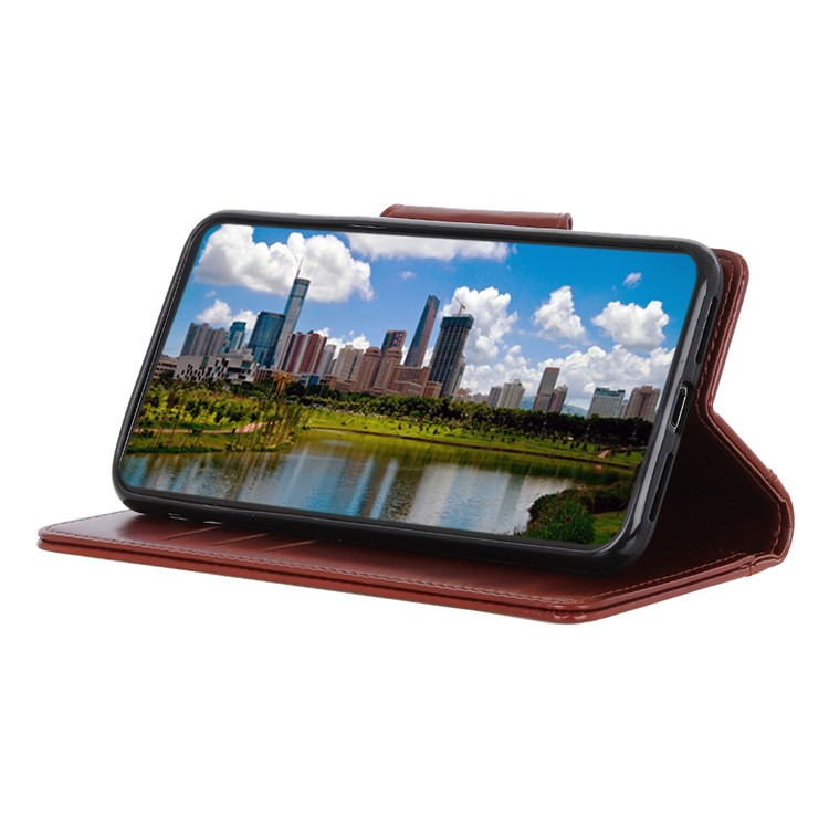 Wallet Stand PU Leather Phone Shell for Motorola Moto E6 - Brown-10