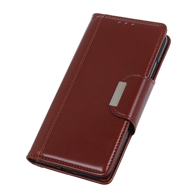 Wallet Stand PU Leather Phone Shell for Motorola Moto E6 - Brown-6