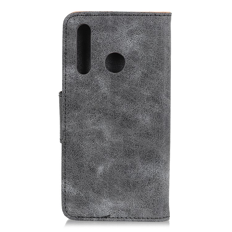 Vintage Style Split Leather Wallet Stand Phone Shell for Motorola Moto E6 Plus - Grey-3