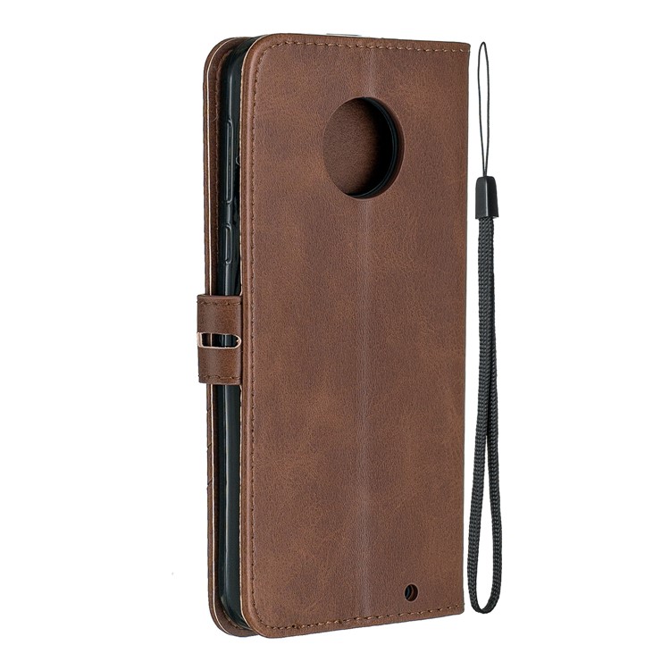 Wallet Leather Stand Wallet Case Shell with Strap for Motorola Moto G6 Plus - Coffee-3