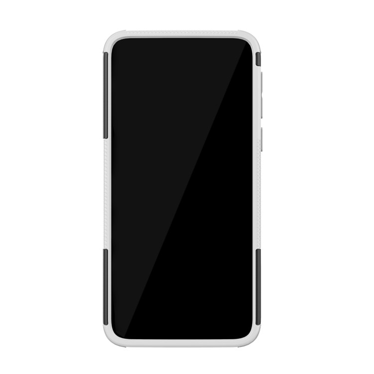 Stylish PC + TPU Cell Shell with Kickstand for Motorola Moto E6 - White-4