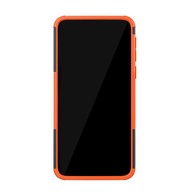 Stylish PC + TPU Cell Shell with Kickstand for Motorola Moto E6 - Orange-5