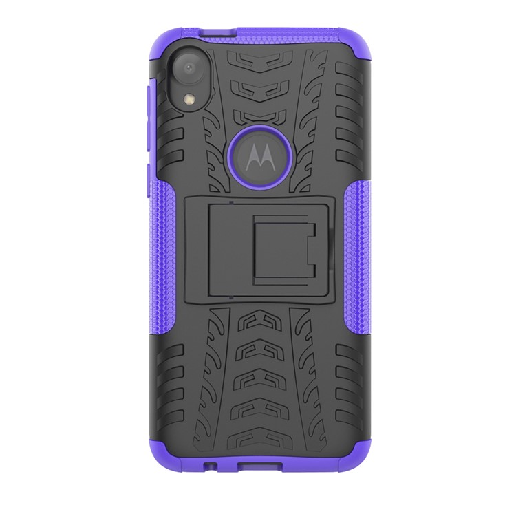 Shell de Cellule PC + TPU Avec Kickstand Pour Motorola Moto E6 - Violet-4