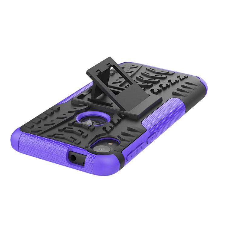 Shell de Cellule PC + TPU Avec Kickstand Pour Motorola Moto E6 - Violet-8