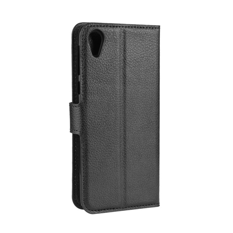 Lichia Pele Carteira Caso Suporte De Couro Shell Telefone Para Motorola Moto E6 - Preto-6