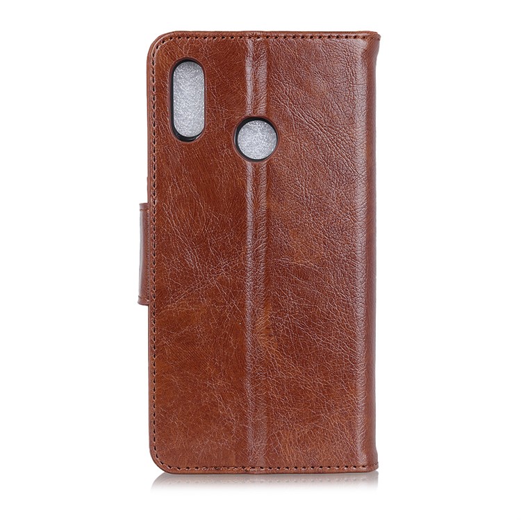 Nappa Skin Split Leather Shell Case for Motorola Moto E6 Plus - Brown-10