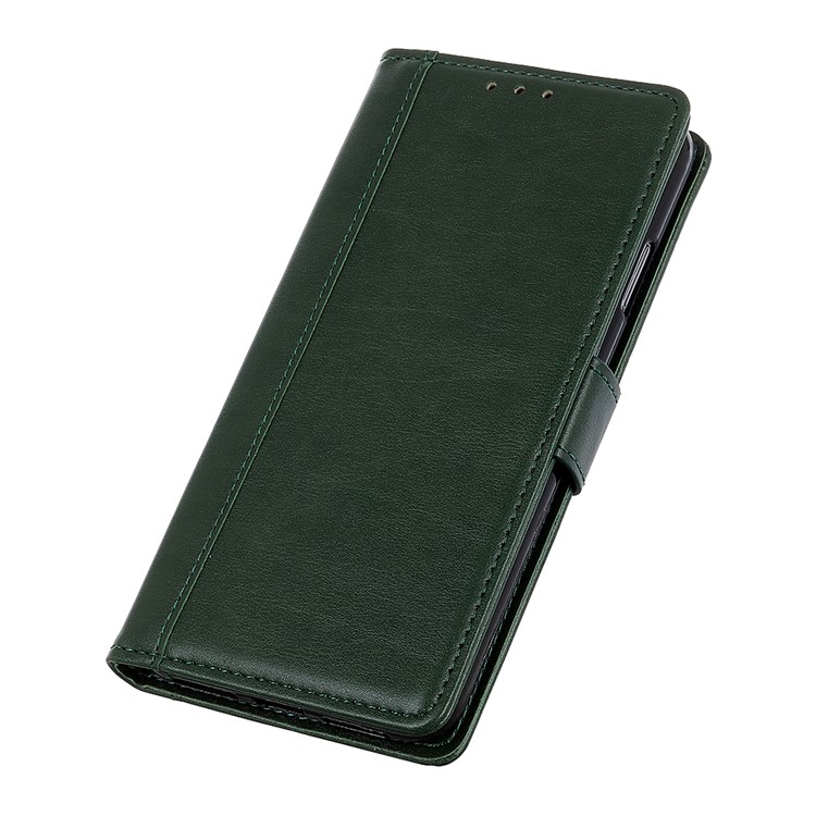 PU Leather Wallet Stand Mobile Case Cover Shell for Motorola Moto E6 Plus - Army Green-7