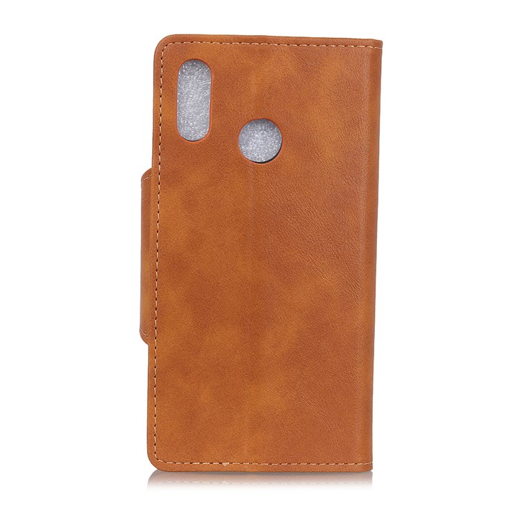 PU Leather Wallet Stylish Stand Mobile Case for Motorola Moto E6 Plus - Brown-10