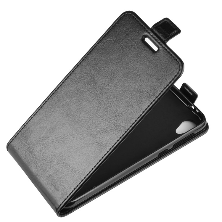 Crazy Horse Vertical Leather Phone Case with Card Slot for Motorola Moto E6 - Black-3