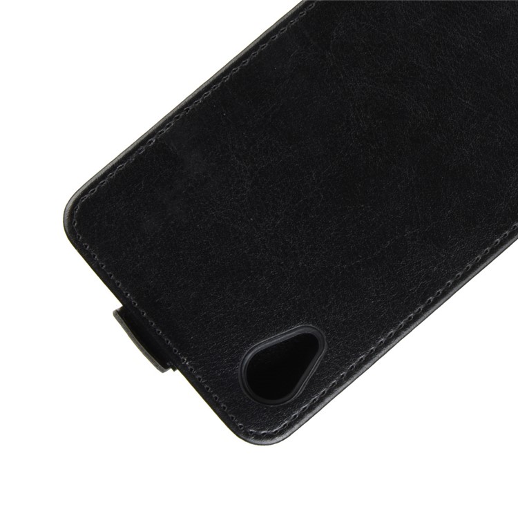 Crazy Horse Vertical Leather Phone Case with Card Slot for Motorola Moto E6 - Black-4