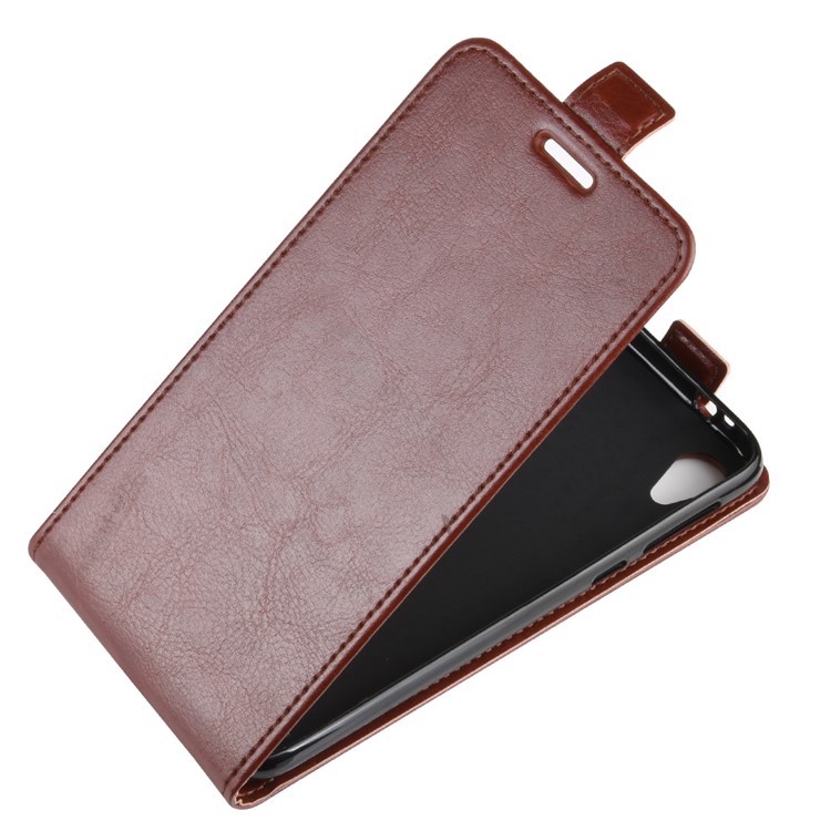 Crazy Horse Vertical Leather Phone Case with Card Slot for Motorola Moto E6 - Brown-4
