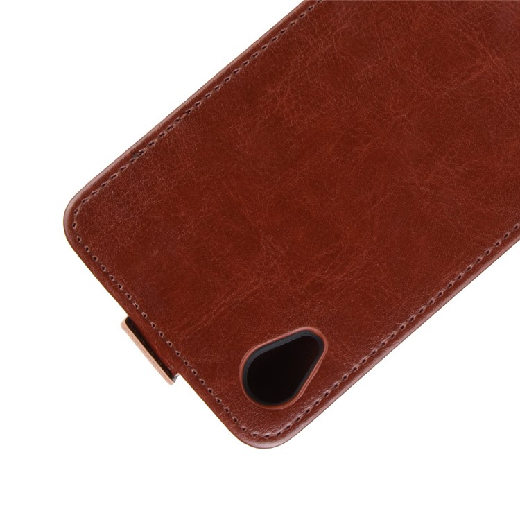 Crazy Horse Vertical Leather Phone Case with Card Slot for Motorola Moto E6 - Brown-5