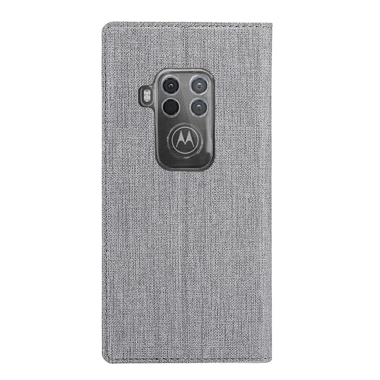 VILI DMX Cross Texture Leather Card Holder Phone Case for Motorola One Zoom/One Pro - Grey-16