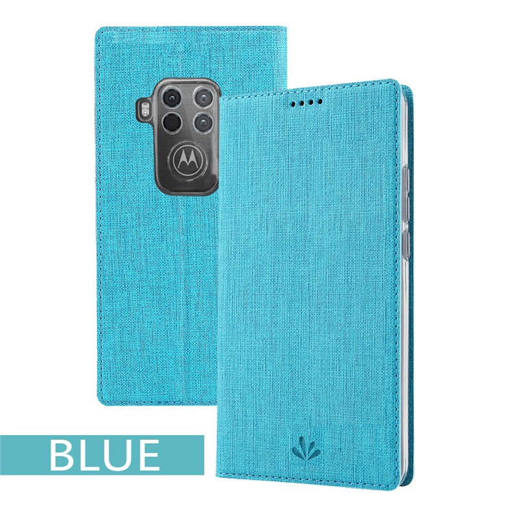 VILI DMX Cross Texture Leather Card Holder Phone Case for Motorola One Zoom/One Pro - Baby Blue-3