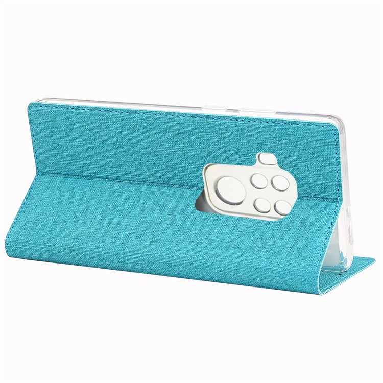 VILI DMX Cross Texture Leather Card Holder Phone Case for Motorola One Zoom/One Pro - Baby Blue-7