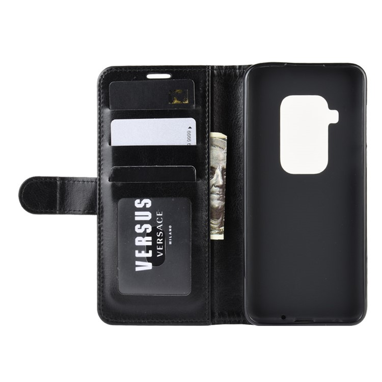 Crazy Horse Wallet Leather Stand Case for Motorola One Zoom - Black-6