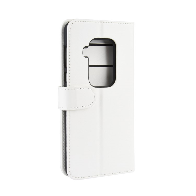 Crazy Horse Wallet Leather Stand Case for Motorola One Zoom - White-4