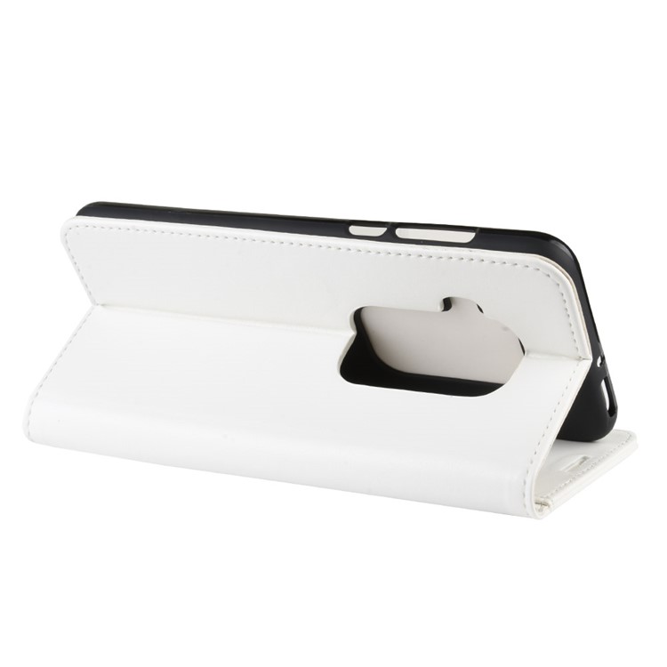 Crazy Horse Wallet Leather Stand Case for Motorola One Zoom - White-8