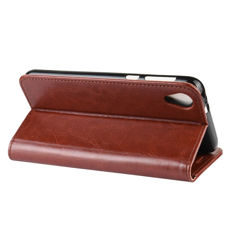 Crazy Horse Leather Wallet Case for Motorola Moto E6 - Brown-8