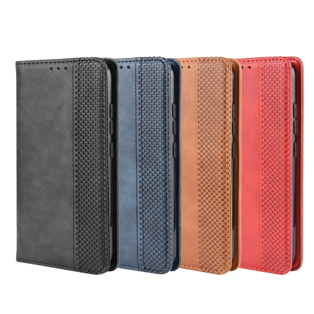 Retro Style Flip Leather Wallet Stand Protective Case for Motorola Moto E6 Plus/E6s - Black-12