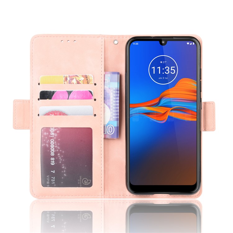 Multiple Card Slots Stand Wallet Leather Phone Shell Casing for Motorola Moto E6 Plus / E6s - Rose Gold-4