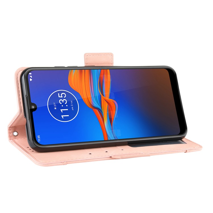 Multiple Card Slots Stand Wallet Leather Phone Shell Casing for Motorola Moto E6 Plus / E6s - Rose Gold-5