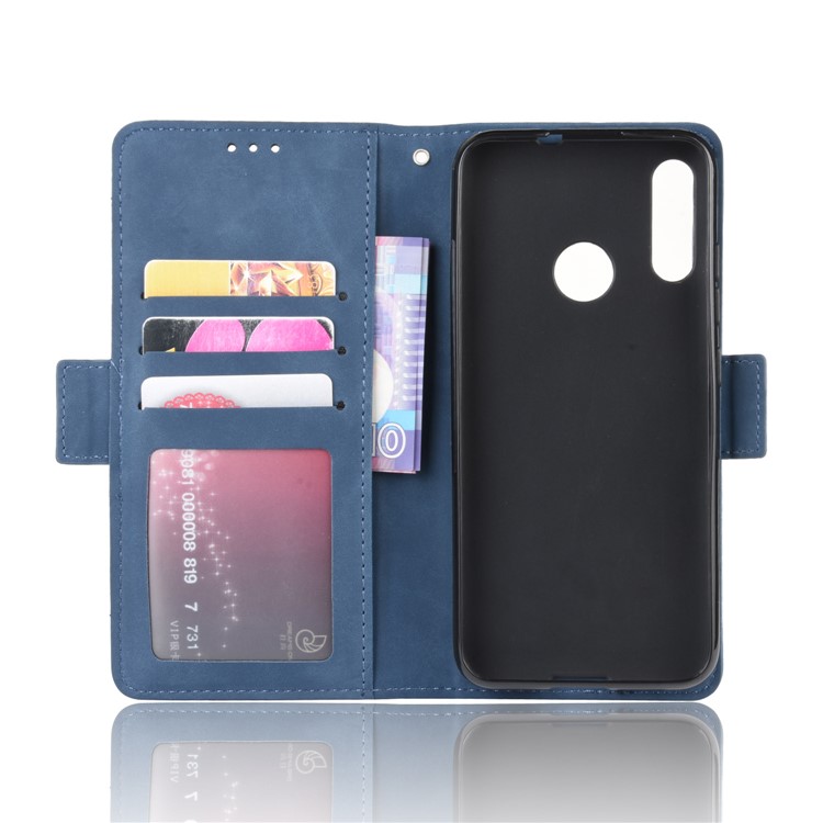 Multiple Card Slots Stand Wallet Leather Phone Shell Casing for Motorola Moto E6 Plus / E6s - Blue-3