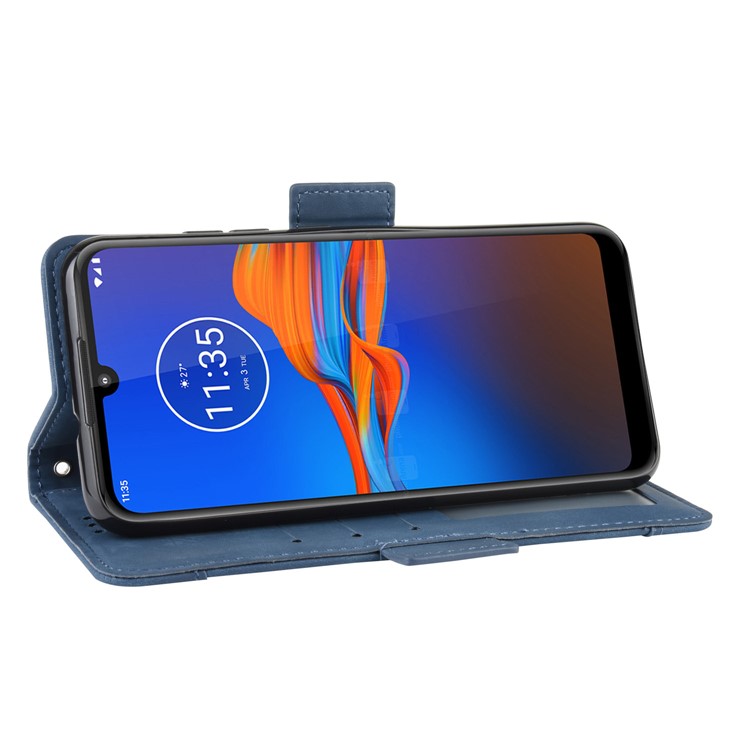Multiple Card Slots Stand Wallet Leather Phone Shell Casing for Motorola Moto E6 Plus / E6s - Blue-5