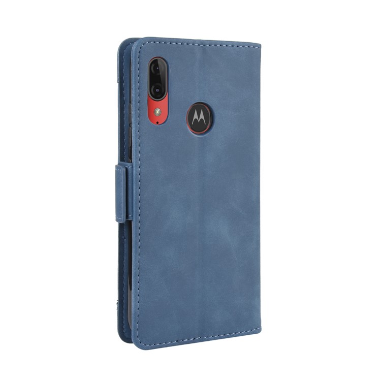 Multiple Card Slots Stand Wallet Leather Phone Shell Casing for Motorola Moto E6 Plus / E6s - Blue-6