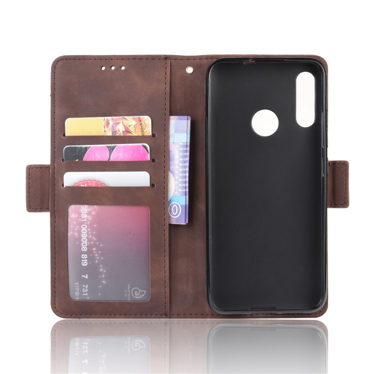 Multiple Card Slots Stand Wallet Leather Phone Shell Casing for Motorola Moto E6 Plus / E6s - Brown-3
