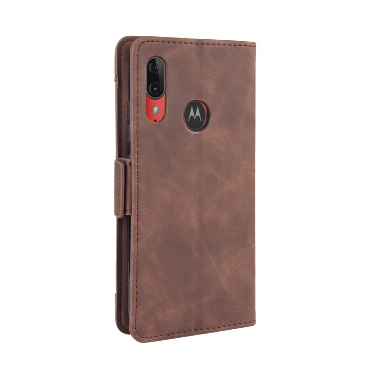 Multiple Card Slots Stand Wallet Leather Phone Shell Casing for Motorola Moto E6 Plus / E6s - Brown-6