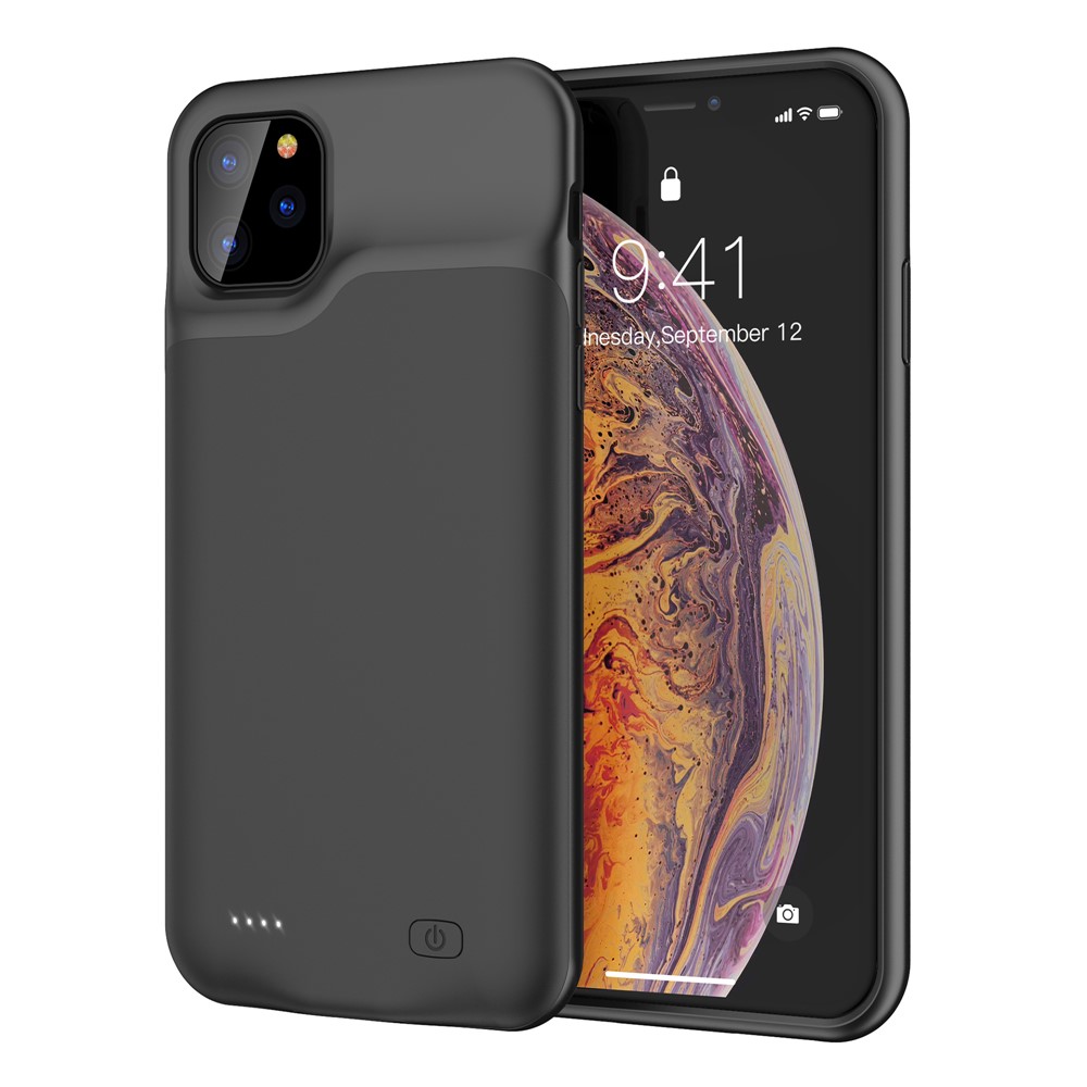 5200mAh Backup Battery Power Bank Soft Edge Charging Case Para Iphone 11 Pro 5,8 Polegadas - Preto