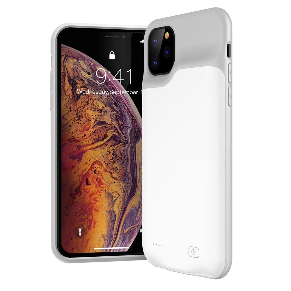 Para Apple IPhone 11 Favorable Caja De Banco De Potencia De Batería De Reserva 5200mah De Carga De 5,8 Pulgadas - Gris Blanco-2