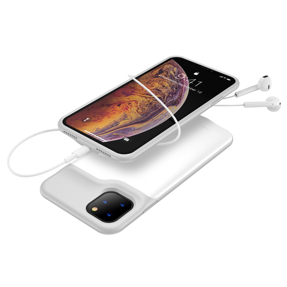 Para Apple IPhone 11 Favorable Caja De Banco De Potencia De Batería De Reserva 5200mah De Carga De 5,8 Pulgadas - Gris Blanco-4