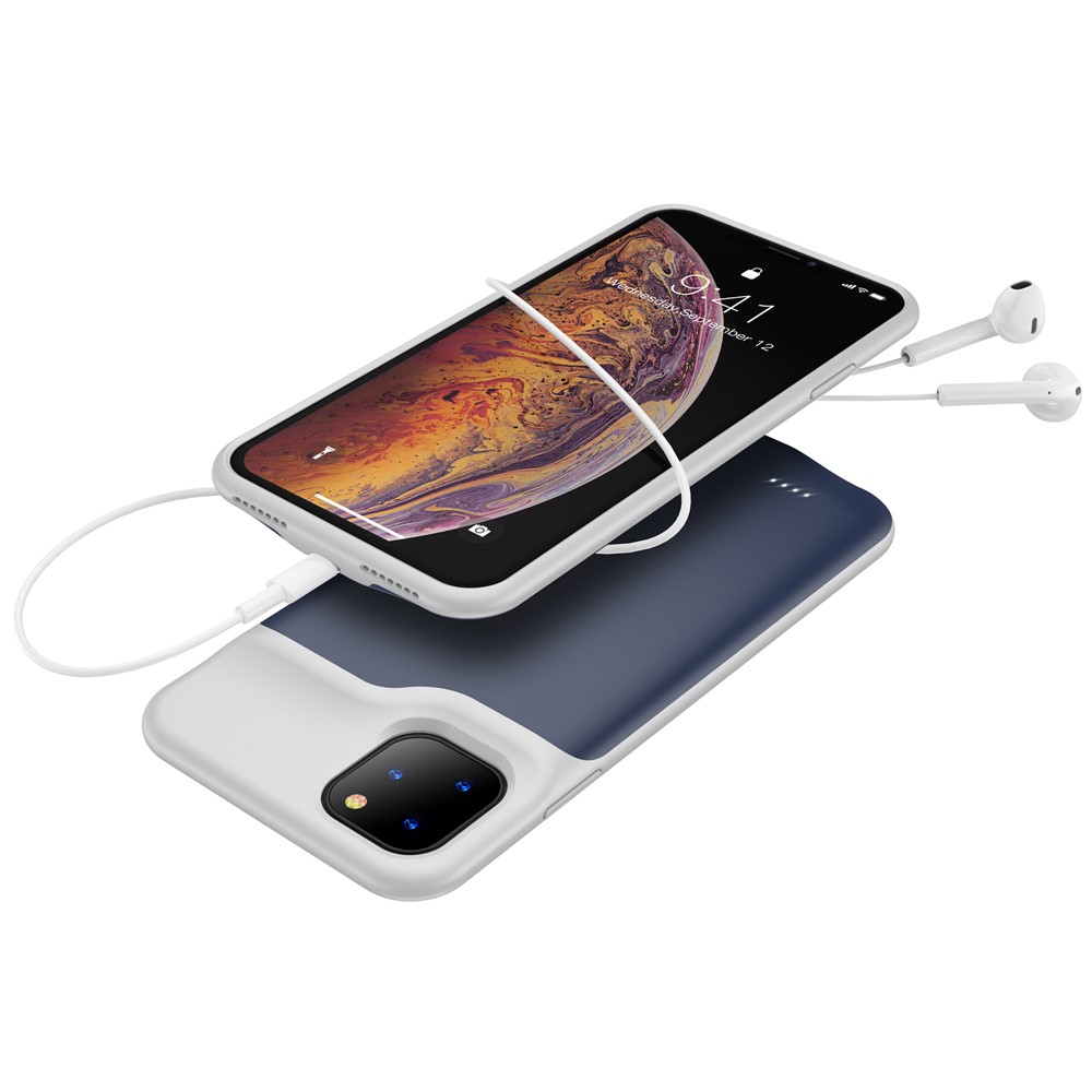 Para Apple IPhone 11 Favorable Caja De Banco De Potencia De Batería De Reserva 5200mah De Carga De 5,8 Pulgadas - Azul Oscuro / Gris-4