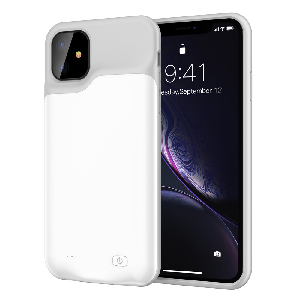 For Apple iPhone 11 6.1 inch 6000mAh Power Bank Charging Case - White/Grey-3