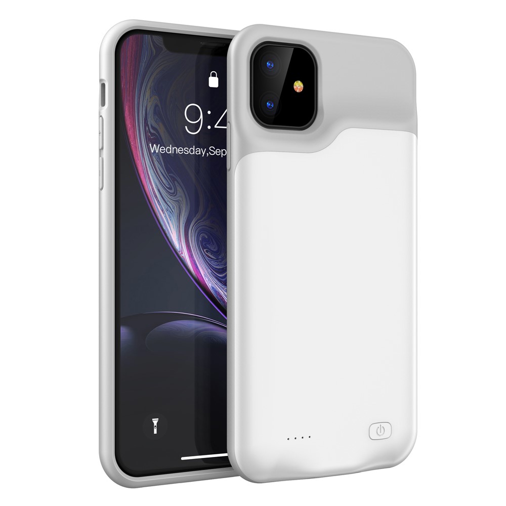 For Apple iPhone 11 6.1 inch 6000mAh Power Bank Charging Case - White/Grey-4
