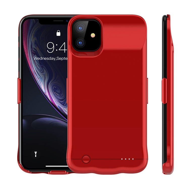 5200mAh Portable Rechargeable Extended Battery Charging Case for iPhone 11 6.1 inch - Red-1