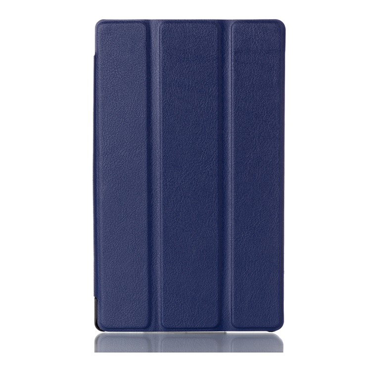 Tri-fold Leather Smart Cover for Lenovo Tab3 7 Essential 710F 710I - Dark Blue-2