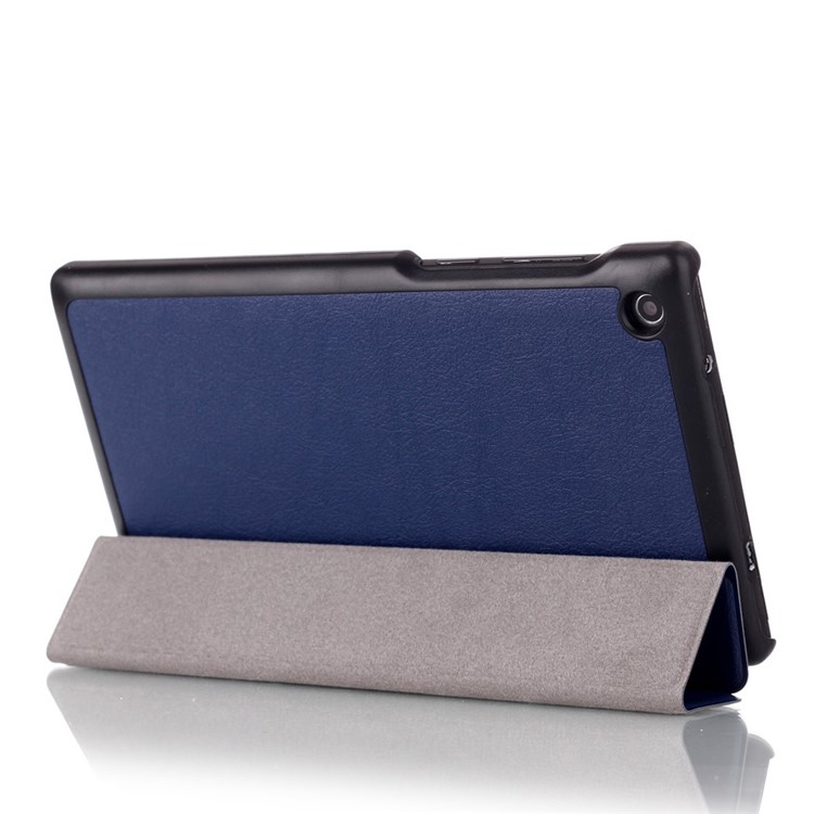 Tri-fold Leather Smart Cover for Lenovo Tab3 7 Essential 710F 710I - Dark Blue-5