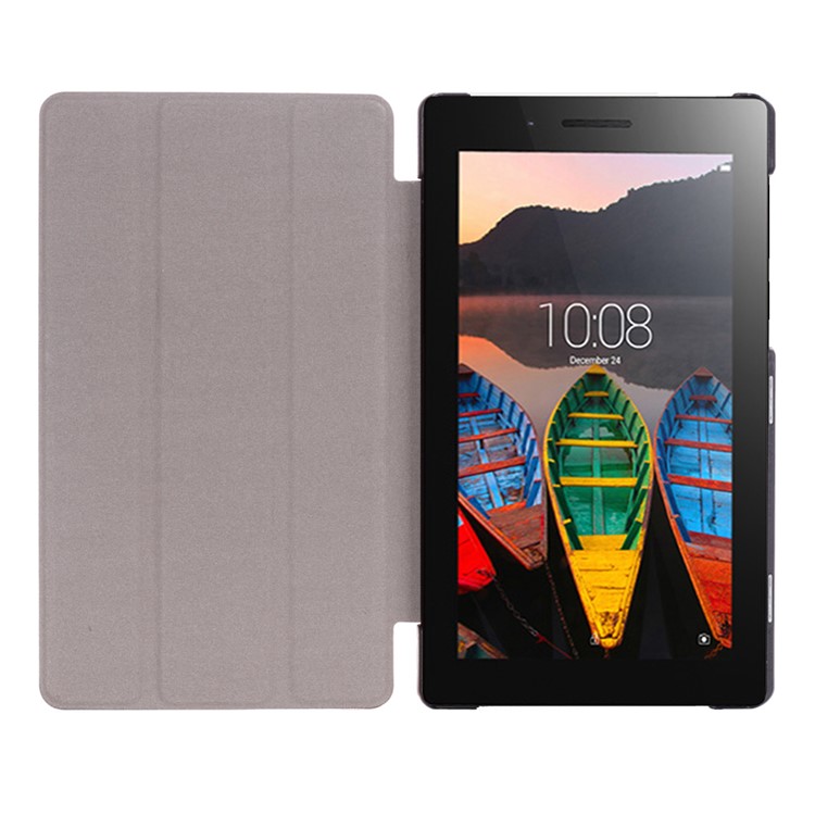Tri-fold Leather Smart Cover for Lenovo Tab3 7 Essential 710F 710I - Dark Blue-6