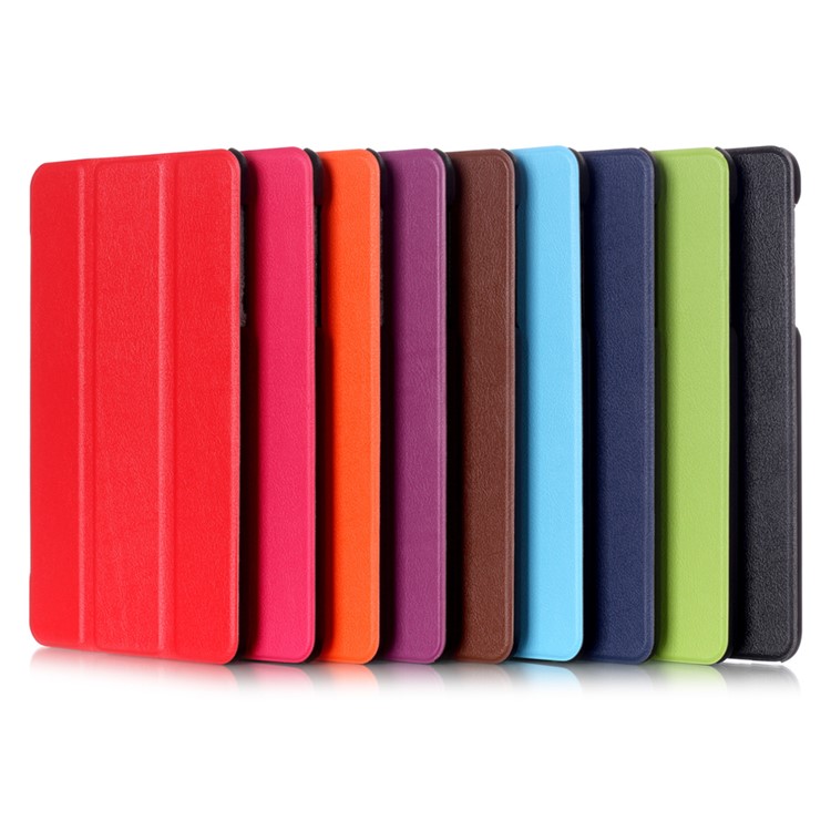 Tri-fold Leather Smart Cover for Lenovo Tab3 7 Essential 710F 710I - Dark Blue-7