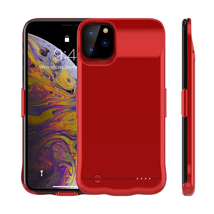 6200mAh Rechargeable Extended Battery Charging Case for iPhone 11 Pro Max 6.5 inch - Red-1