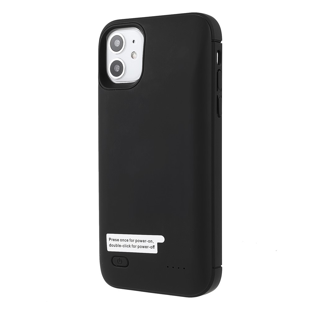 4200mAh Full Protection Extended Battery Charger Case with Kickstand for iPhone 11 6.1 inch - Black-3