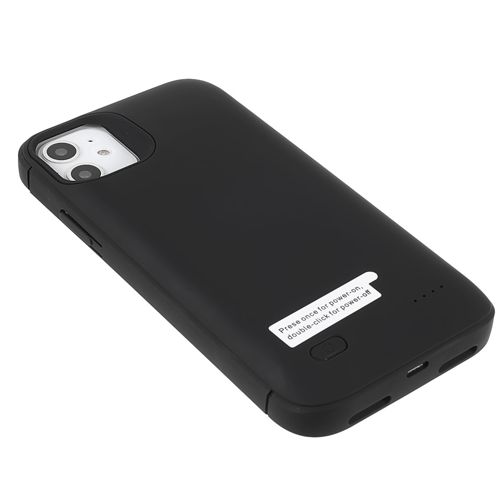 4200mAh Full Protection Extended Battery Charger Case with Kickstand for iPhone 11 6.1 inch - Black-4