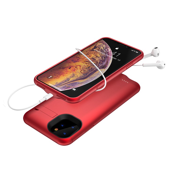 4200mAh Full Protection Battery Charging Case with Kickstand for iPhone 11 Pro 5.8 inch - Red-4